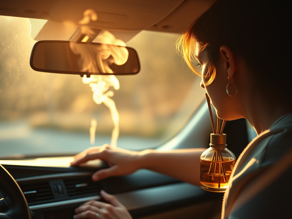 une personne entrain de nettoyer le tableau de bord de